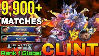 SAVAGE Clint 9,900+ Matches VS Supreme Ruby - Top 1 Global Clint by 화무십일홍 - Mobile Legends