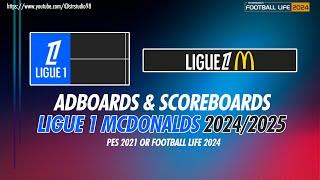 SPFL 2024. Ligue 1 McDonald's PSG VS Montpellier. Scoreboards & Adboards Season 24/25.