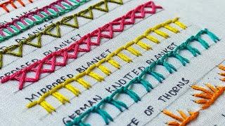 Hand Embroidery Basics for Beginners - Blanket Stitch Family - 8 Stitches sampler