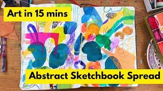 Art in 15 minutes - Abstract Sketchbook Spread