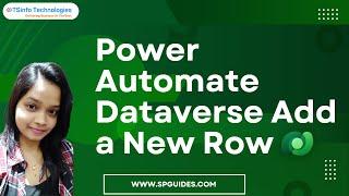 Power Automate Dataverse Add New Row