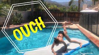 Gymnastics Tumbling Challenge in the Pool