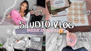 STUDIO VLOG 04: Packing Orders, New Nails, Ortho. Appt., Opening Packages, Embroidering, + More!