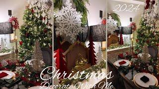 NEW 2024 COZY CHRISTMAS DINING ROOM DECORATE WITH ME TRADITIONAL CHRISTMAS DECORATING