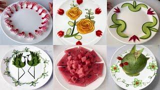 Assorted Platter Made from Beautiful Fruit Carvings【Jun's Food Carving】