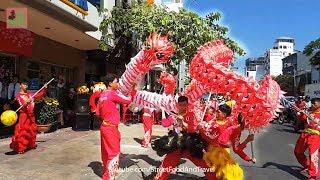 Dragon Dance Best Performance on street in Saigon Vietnam