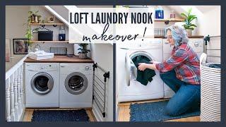 Small Space Loft Laundry Nook Gets A Massive DIY Makeover! *Laundry Hacks + Simple DIY Solutions!