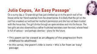 Julia Copus - An Easy Passage: Analysis