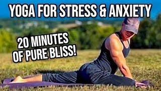 20 Min Full Body Yoga for Stress & Anxiety - Power Yoga Stretch for Strength & Flexibility