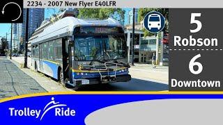 TrolleyRide: TransLink (CMBC) - 5 Robson / 6 Downtown | New Flyer E40LFR (2234)