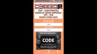 RADIO CODE FOR FIAT ALFA ROMEO CONTINENTAL VP1 VP2 - MADE IN CZECH - FIAT 500 DUCATO BOXER JUMPER