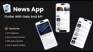  News App in Flutter with Getx in Hindi API | News app in flutter with Api #flutterhero