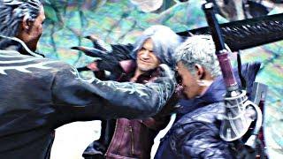 Devil May Cry 5 - Vergil & Dante Reunite & Slap Nero Cutscene (DMC5 2019) PS4 Pro