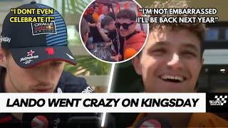 Max Verstappen Reaction on Lando Norris CRAZY Party at Kingsday in Amsterdam | Lando's React back!