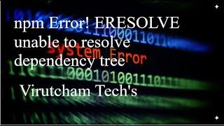 Angular - npm err! ERESOLVE unable to resolve dependency tree in English