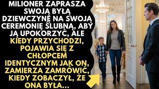 MILIONER ZAPRASZA SWOJĄ BYŁĄ NA SWÓJ ŚLUB, ALE ONA PRZYCHODZI Z CHŁOPCEM IDENTYCZNYM JAK ON...