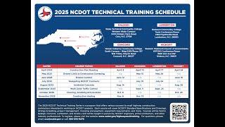 2025 NCDOT Technical Training Series for Small Highway Contractors