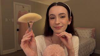 ASMR affirmations for sleep & face brushing | whispered | personal attention