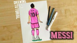 How to draw Messi Inter Miami / Messi celebration drawing