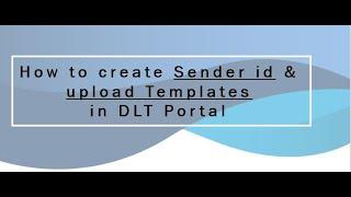 Sender ID & template upload