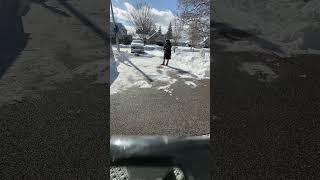 Snow Blowing a Permeable Driveway: Quick Melting in Action!