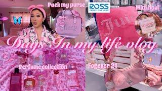 VLOG : girl chat, mini haul, packing my juicy purse, shopping, perfume collection, & family chaos