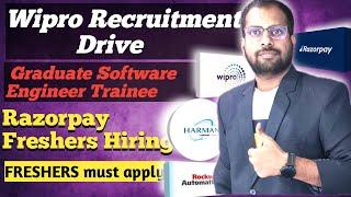 Wipro Recruitment Drive Announced | Graduate Engineer Trainee | Razorpay Junior Analyst Hiring