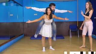 2 Short Strong Girls Lift and Carry with Short Guy!