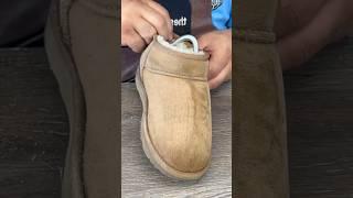 Be careful when cleaning your suede‼️ #shoedoc #shoelada #shoecleaner #150bucks #uggs #suedecleaner