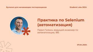 Павел Галкин — Практика по Selenium (автоматизация)