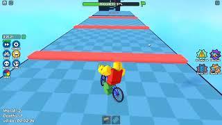 roblox "obby but you're on a bike" all 3 worlds speedrun (100 subscriber special)