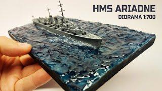 Marine diorama with destroyer HMS Ariadne by Revell