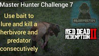 Red Dead Redemption 2 - Master Hunter Challenge 7: Use bait to lure, kill a herbivore and predator