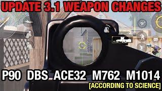 PUBG Mobile Update 3.1 Weapon Changes Analyzed | NEW Airdrop P90 Stats and DBS nerf, etc