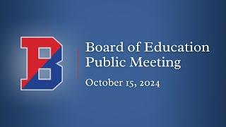 Binghamton City School District Board of Education Meeting [October 2024]
