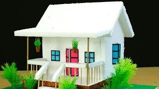 Thermocol House Making-  School Project Work- Easy Craft | by Dizaaizu