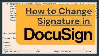 How to Change Signature in DocuSign