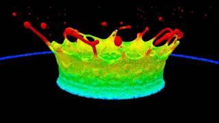 Milkcrown analysis of particle spacing 0.0001 m by MPS method