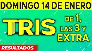 Resultado del sorteo de Tris de la Una, Tres y Extra del Domingo 14 de Enero de del 2024. 