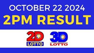 2pm Lotto Result Today October 22 2024 | PCSO Swertres Ez2