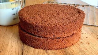 Chocolate Sponge Cake with Milk recipe // How to make a sponge cake