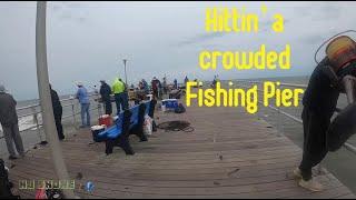 Fishing a crowded pier in the Atlantic City NJ area (new spot) Spot Croaker action