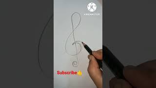 Treble clef drawing  for beginners #shorts #shortsfeed #youtubeshorts