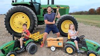 Playing with kids tractors and new trailer to fix real tractor | Tractors for kids