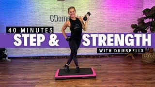 STEP AEROBICS & STRENGTH - 40 Min - Cardio and Weights