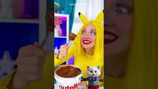 CHOCOHOLIC DREAM!  #chocolate #fontaine #creative #pikachu #eating #shorts #tiktok #video