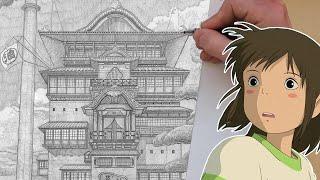 Spirited Away (Bathhouse) Pencil Drawing Timelapse ️