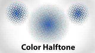 GEOMETRIC HALFTONE PATTERN | HALFTONE PATTERN IN ILLUSTRATOR