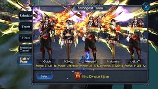 Goddess Primal Chaos Sea Asia Server Strongest Team Champion  King Division, Master and Level 