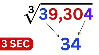 Cube Root in 3 seconds - Crazy Math Trick